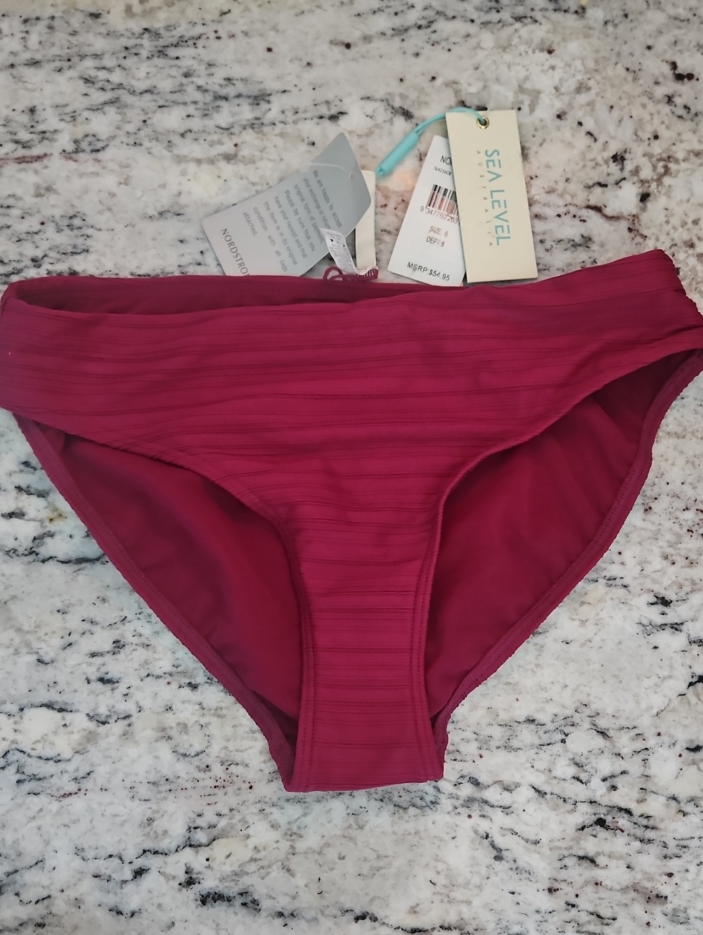 Sea Level Women’s Ribbed Bikini Bottom — Berry Pink